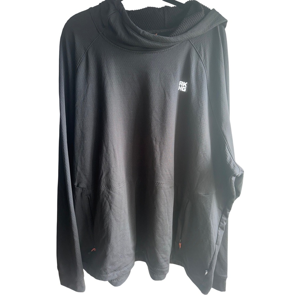 Alaskan Hardgear Duluth Trading Co Mens 3XL Black Grid Fleece Hoodie AKHG Pocket